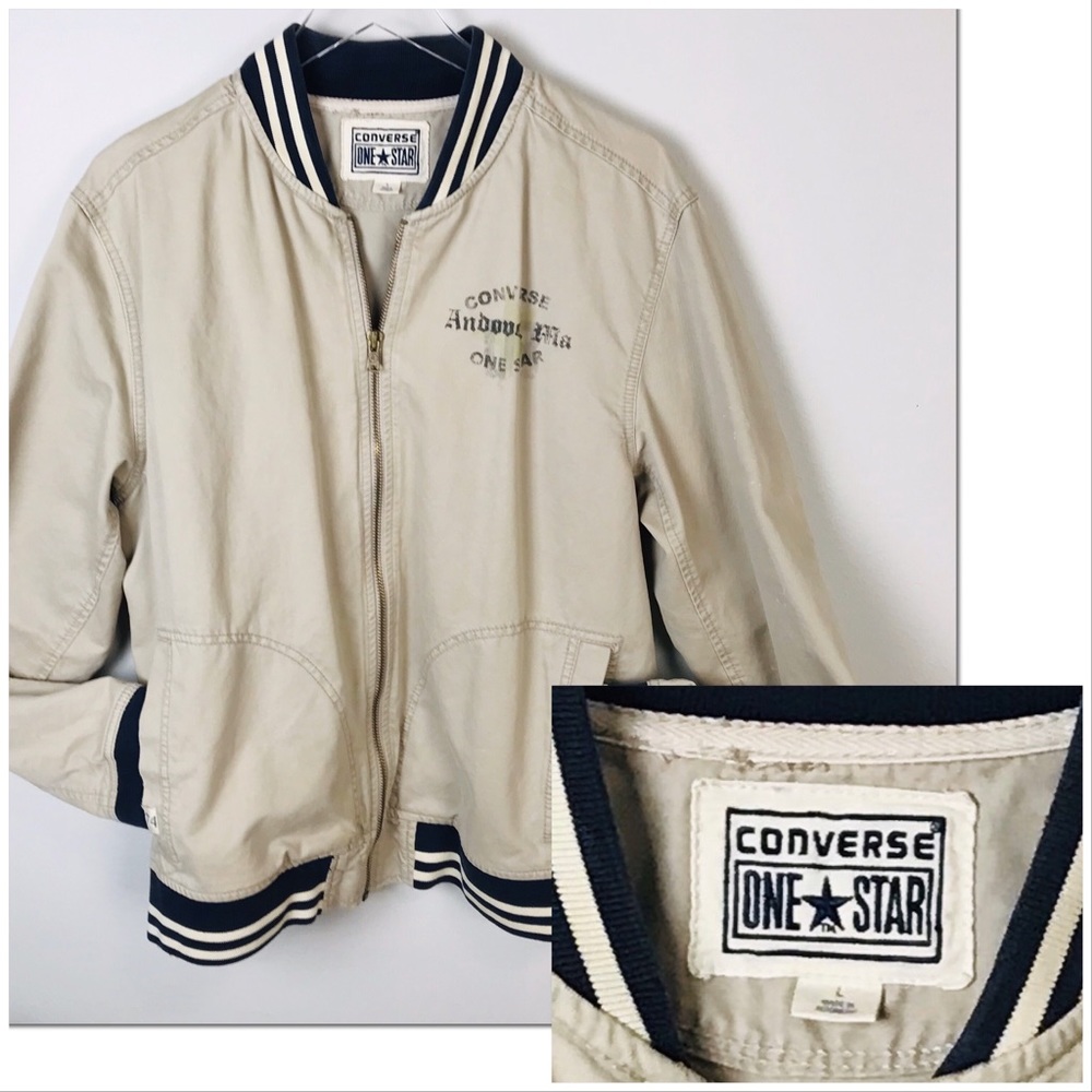 Converse khaki jacket with ribbing